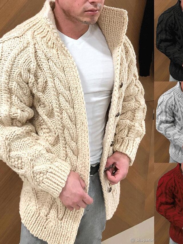 Cardigan Femme Tricoté - Manches Chauve-souris, Couleur Unie, Matière Polyester/acrylique, Style Décontracté Tendance