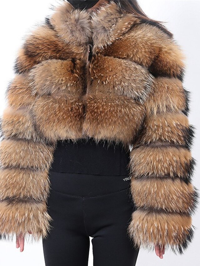 Women's Faux Fur Coat Warm Breathable Outdoor Daily Wear Vacation Going