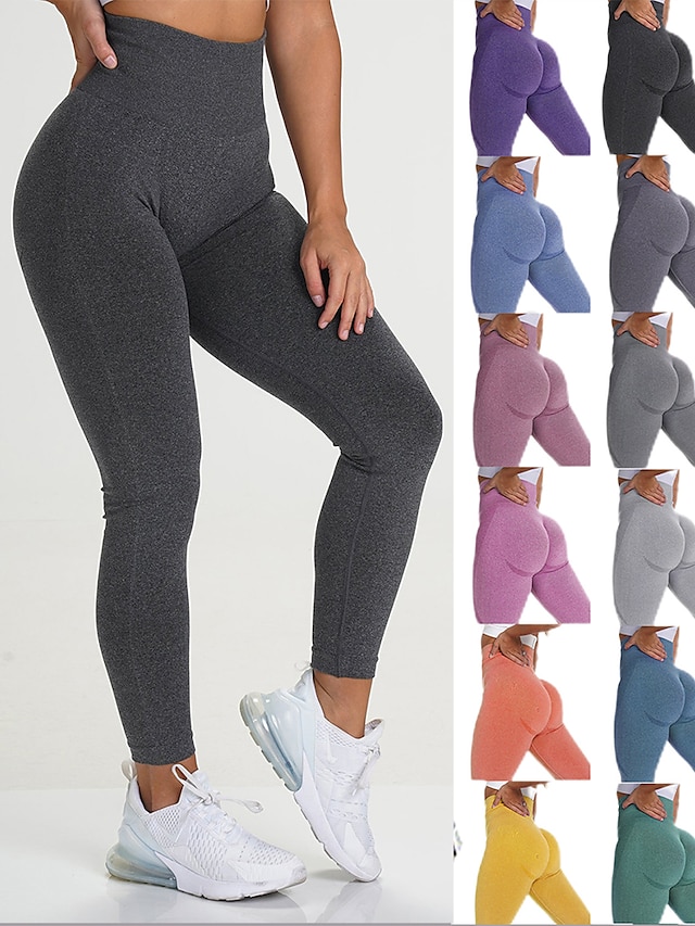 mallas sin costuras para mujer scrunch butt high para mujer fitness gimnasio entrenamiento medias cintura sin costuras slim fit