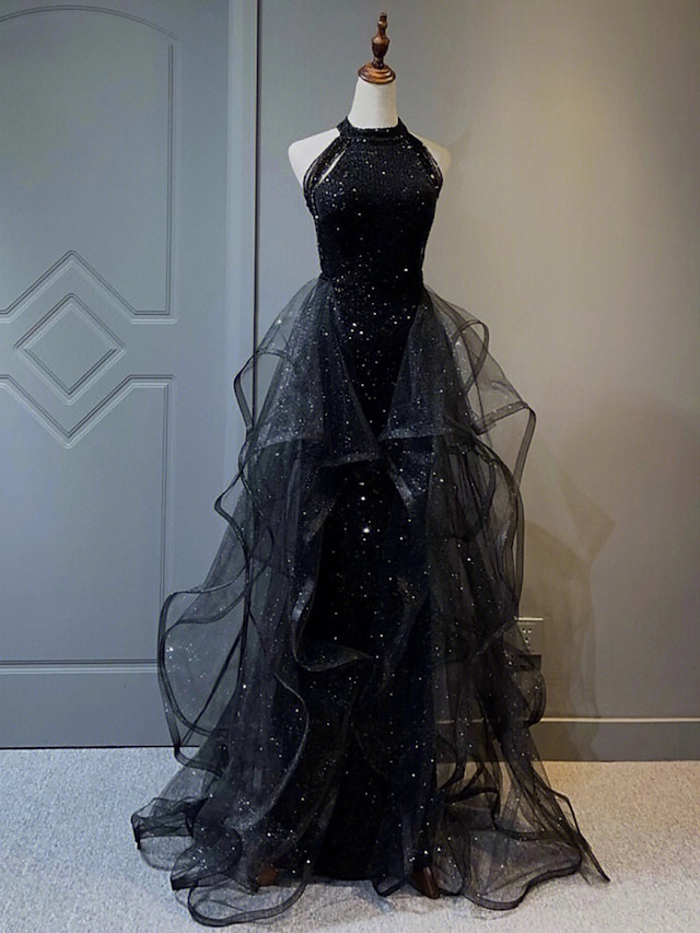 A-Line Prom Black Dress Vintage Dress Wedding Party Birthday Sweep ...