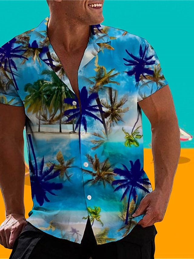 Chemise Hawaïenne Homme Caribbean Joe Bleu Floral - Taille XL - Occasion Parfait état