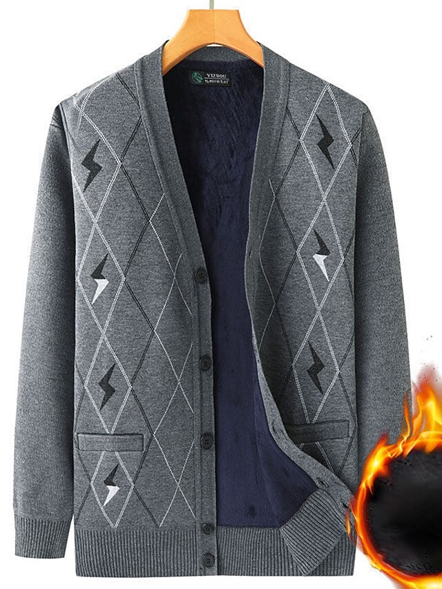 Gsywaipei Hommes Hiver Tricoté Pull Veste Slim Fit Hommes