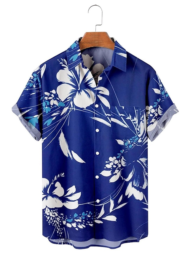  chemise hawaïenne d'été pour hommes imprimés graphiques floraux rabattables pour l'extérieur rue manches courtes imprimé boutonné vêtements vêtements tropical créateur de mode hawaïen