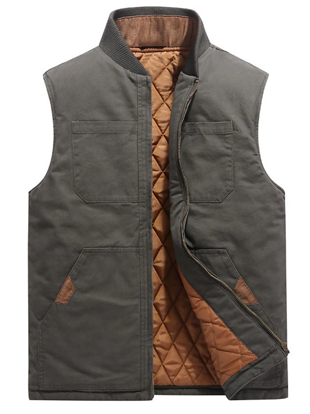 Men's Vest Gilet Outdoor Daily Wear To-Go Warm Ups Casual Fall Winter ...