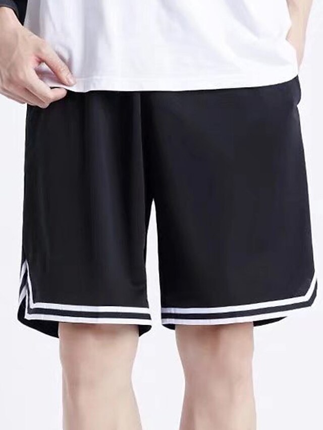  Men's Athletic Shorts Active Shorts Stretch Shorts Elastic Waist Plain Outdoor Going out Fashion Streetwear Black Grey Micro-elastic