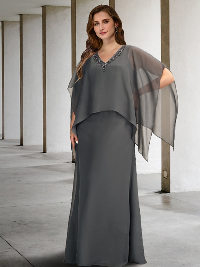 Robe trapèze pour mère de la mariée, grande taille, cache la courbe du ventre, robe élégante