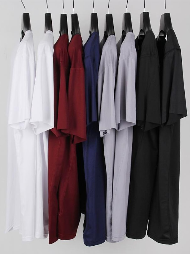 男性用 Tシャツ 単色/無地 Ｖネック カジュアル 日常 半袖 衣類 シームレス ベーシック カジュアル ソフト
