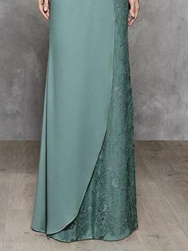 Elegant Jewel 3/4 Sleeves A-Line Chiffon And Lace Mother Of The Bride Dresses main image 1