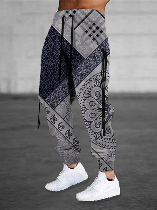 Men's Sweatpants Joggers Trousers Drawstring Elastic Waist 3D Print Graphic Prints Flower