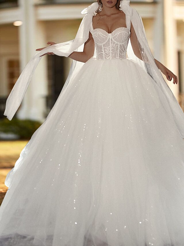 Engagement Sparkle & Shine Formal Wedding Dresses Court Train Ball Gown