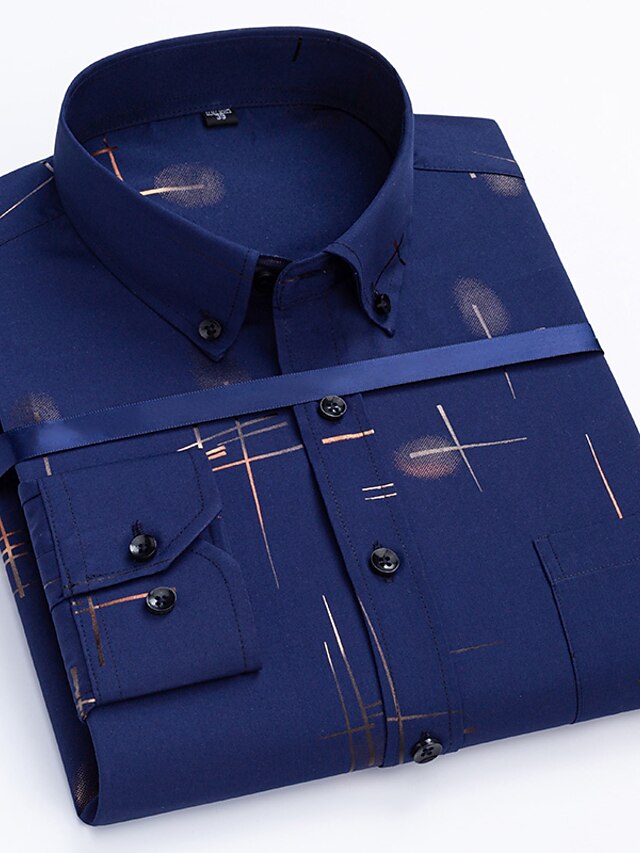 Men's Dress Shirt Button Down Shirt Collared Shirt Wine Black / Gray ...