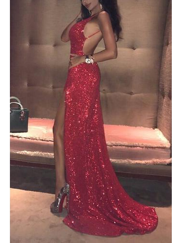 Bow Trumpet Mermaid Sequin Yellow Strapless Prom Dress main image 1