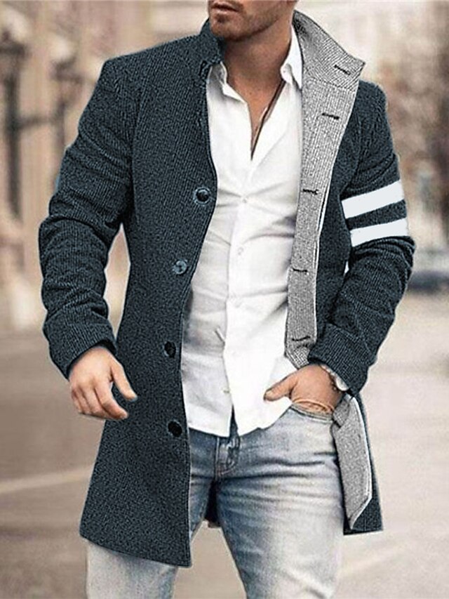 Men's Coat Daily Wear Vacation With Pockets Front Pocket Button-Down ...