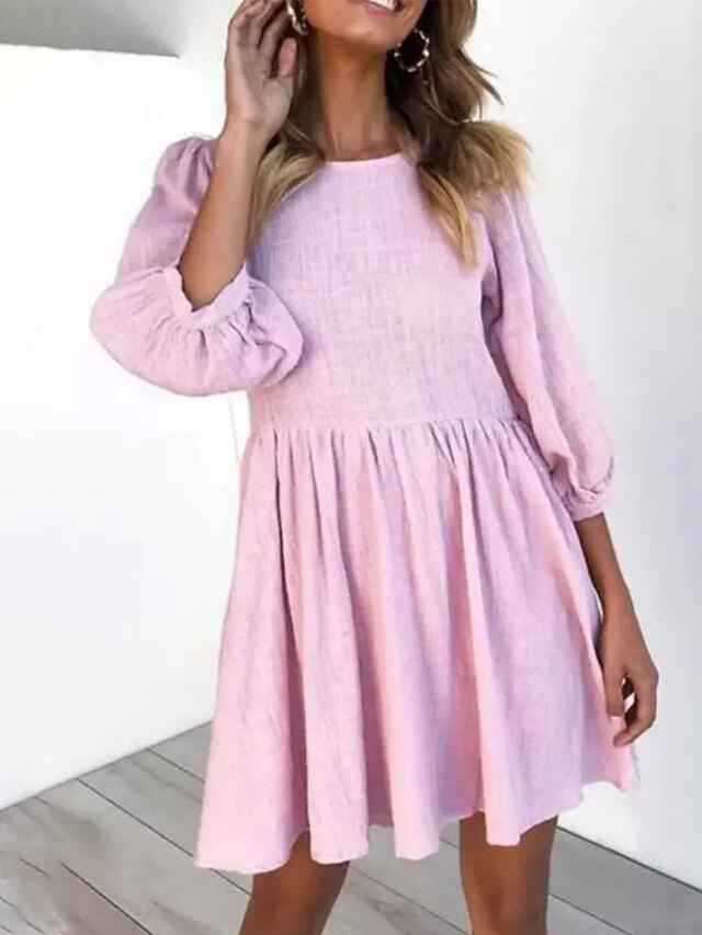 Women's Casual Sweater Dress Shift Sweater Dress Tiered Sweater Dress