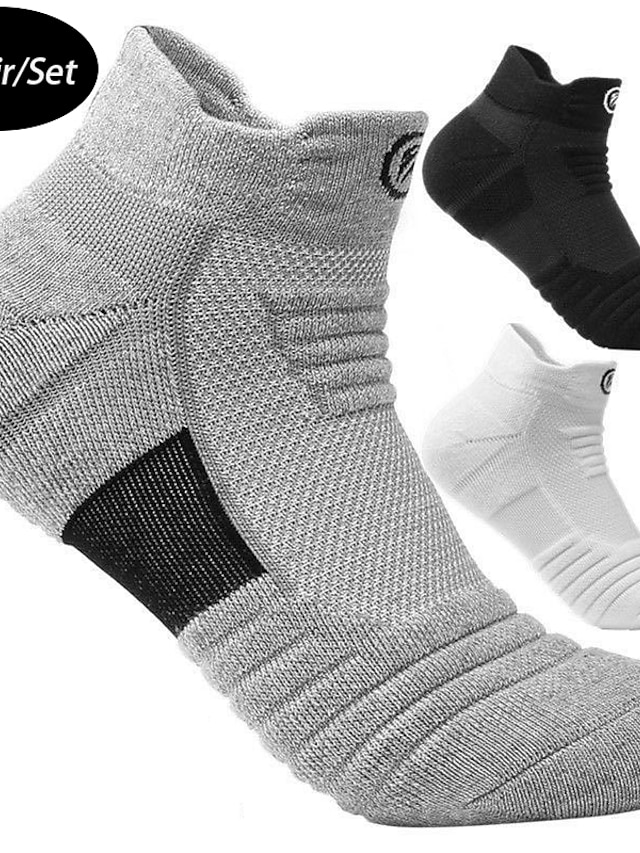  Homme 3 paires Chaussettes Chaussettes de Course Noir + Noir + Blanc Blanc + Blanc + Noir Couleur Bloc de couleur Extérieur Athleisure Sortie Imprimer Moyen Printemps & Automne Mode Vêtement de rue