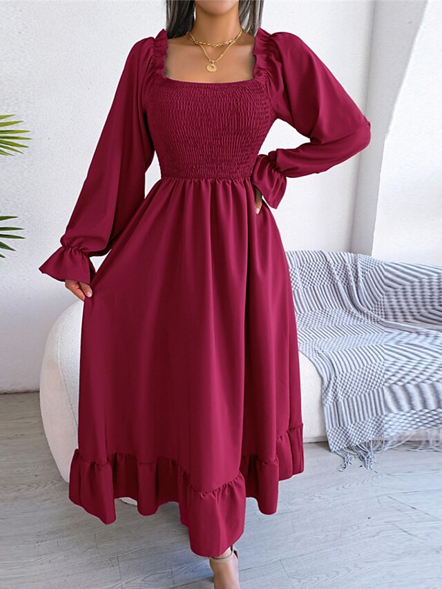 Women's Casual Sweater Dress Swing Sweater Dress Tiered Sweater Dress