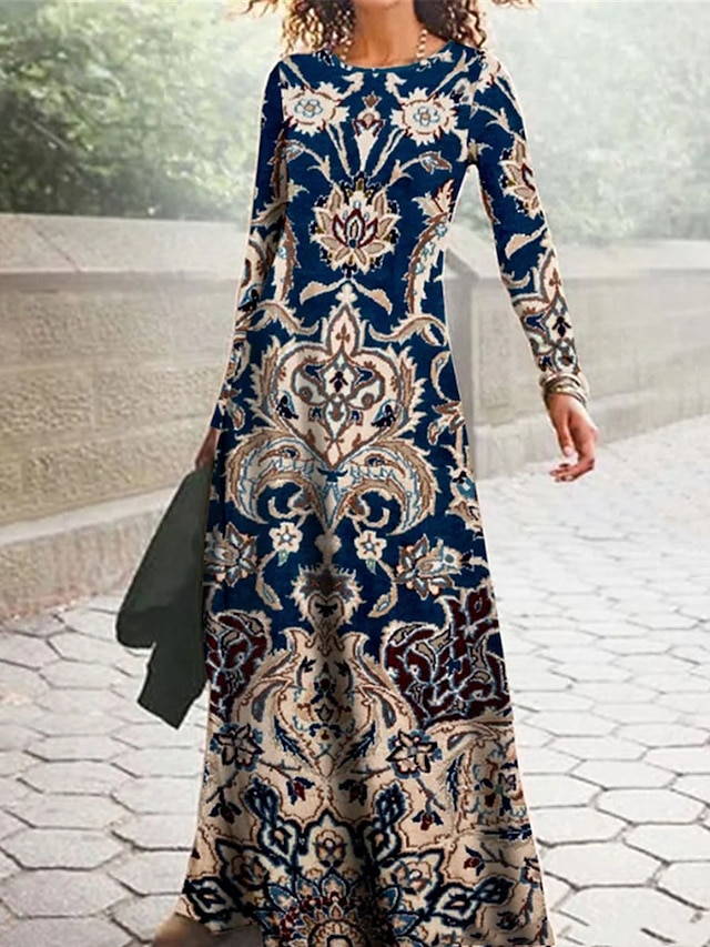Women's Long Dress Maxi Dress Casual Dress Swing Dress Tribal Flower