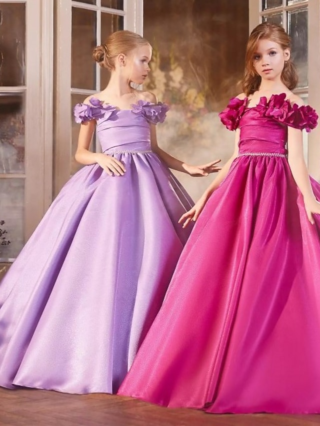 Princess Sweep / Brush Train Flower Girl Dress Birthday Sleeping Beauty