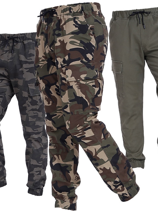  Men's Cargo Pants Joggers Trousers Baggy 6 Pocket Camouflage Comfort Outdoor Daily Going out Fashion Streetwear Yellow Green