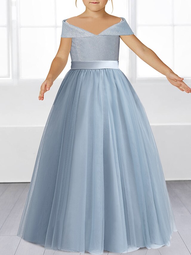 ALine Floor Length Flower Girl Dress Wedding Party Girls Cute Prom