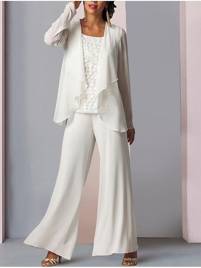 Jumpsuit / Pantsuit 3 Piece Mother of the Bride Dress Wedding Guest ...