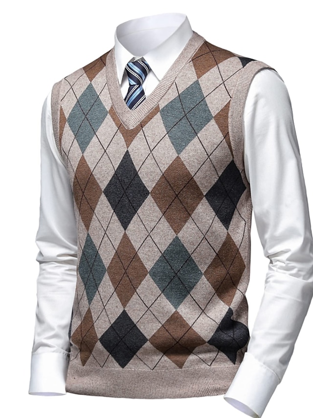 Men's Sweater Sweater Vest Mens Dress Sweaters Pullover Ribbed Knit ...