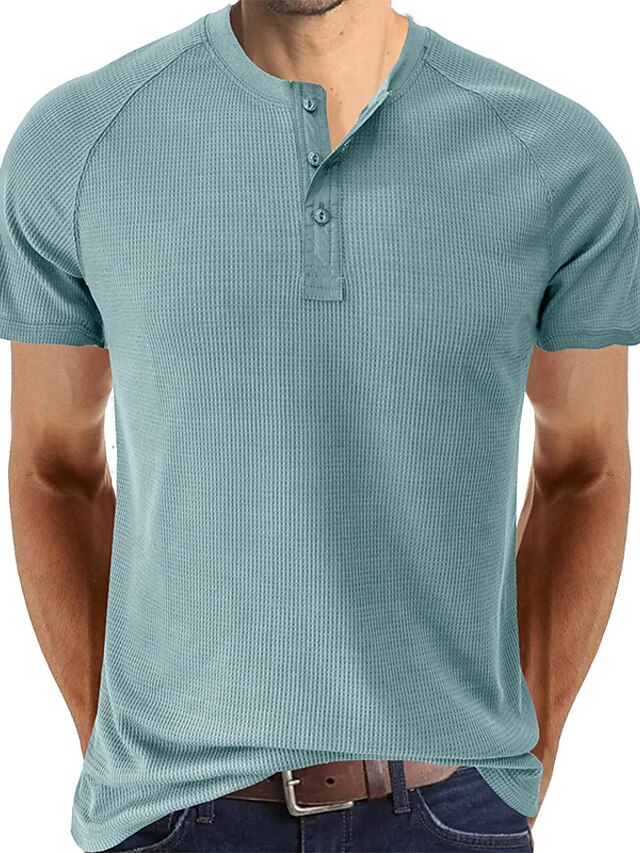 Runcati Herren Henley Shirt Kurzarm – Lässiges Sommerhemd Aus Baumwolle Für Freizeit & Business