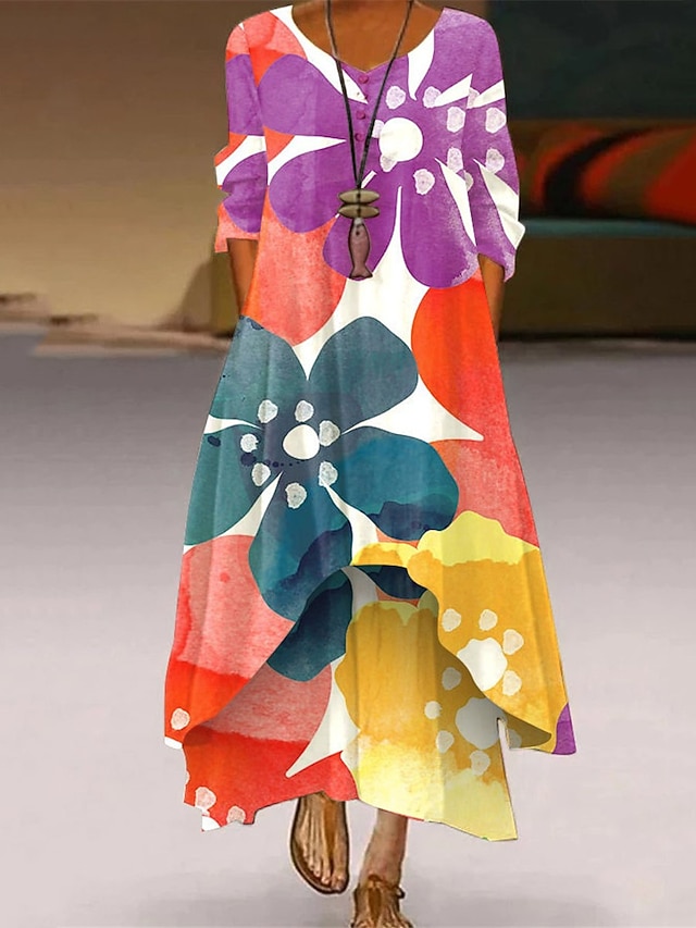 Women's Long Dress Maxi Dress Casual Dress Shift Dress Print Dress