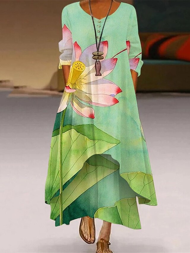 Women's Long Dress Maxi Dress Casual Dress Shift Dress Print Dress