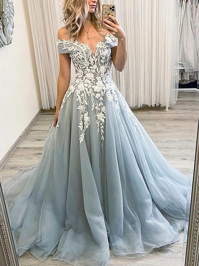  Ball Gown Prom Dresses Princess Dress Formal Prom Floor Length Sleeveless Off Shoulder Organza Backless with Pleats Appliques 2024