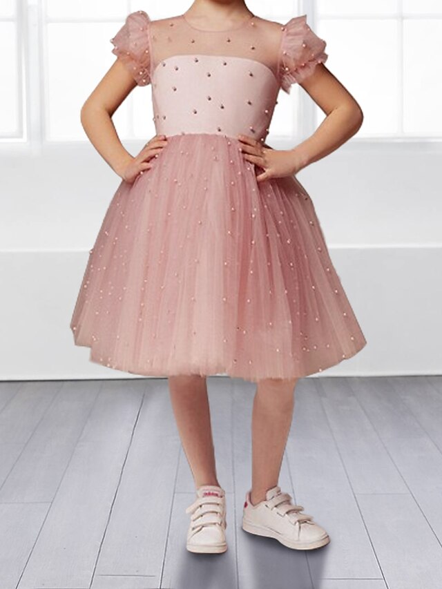 ALine Knee Length Flower Girl Dress Wedding Party Girls Cute Prom