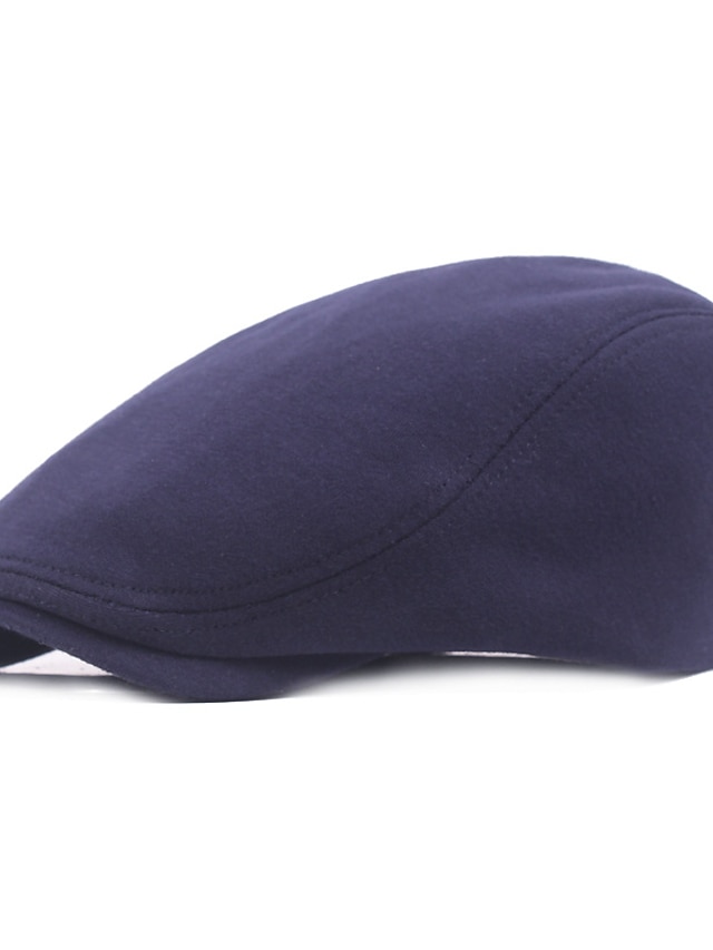 Men's Flat Cap Black Navy Blue Polyester Streetwear Stylish 1920s