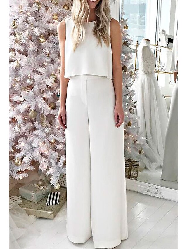 Weitese Dress A-Line Two Piece Wedding Guest Elegant Vintage V Neck Tea Length Chiffon 3/4 Length Sleeve With Bow(s) Ruched Flower Wedding Guest Dress Mother of the Bride Dress main image 1
