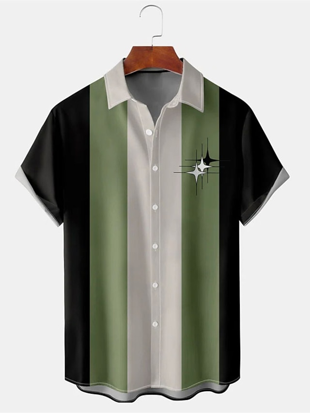 Men's Summer Hawaiian Shirt Bowling Shirt Button Up Shirt Summer Shirt