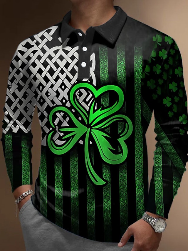 St.Patrick's Day Men's Polo Shirt Golf Shirt Saint Patrick Day St ...