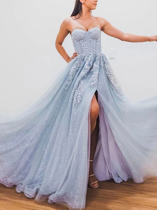 ALine Evening Gown Sparkle & Shine Dress Formal Wedding Guest Court