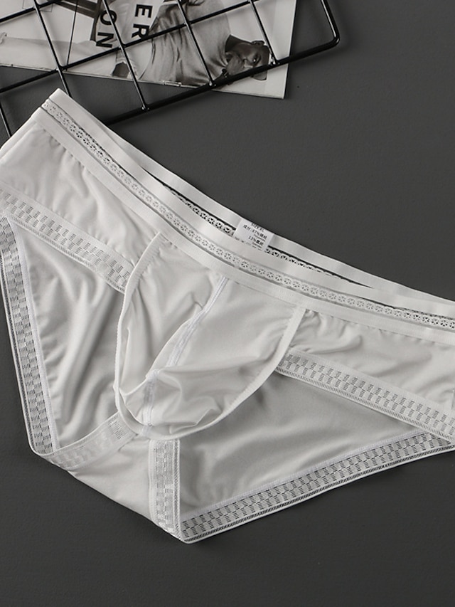  Herre 3 pakke Underbukse Underbukser Nylon Issilke (syntetisk) Vaskbar Bekvem عادي Lavt liv Hudfarge Svart