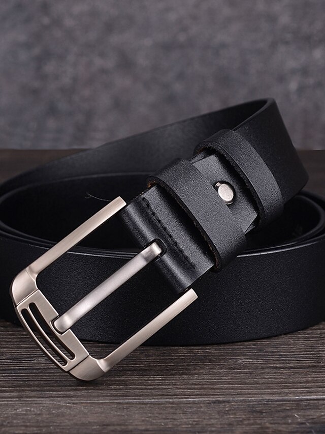 Men's Leather Belt Classic Jean Belt Black Coffee Dermis Retro ...