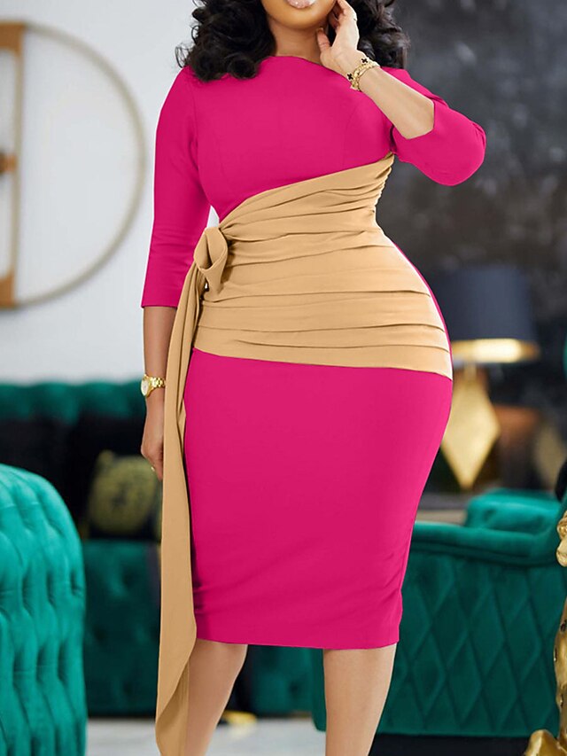 Women's Work Dress Sheath Dress Semi Formal Dress Fashion Midi Dress