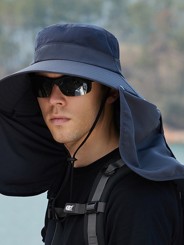 Men's Bucket Hat Sun Hat Fishing Hat Boonie hat Hiking Hat Navy Blue