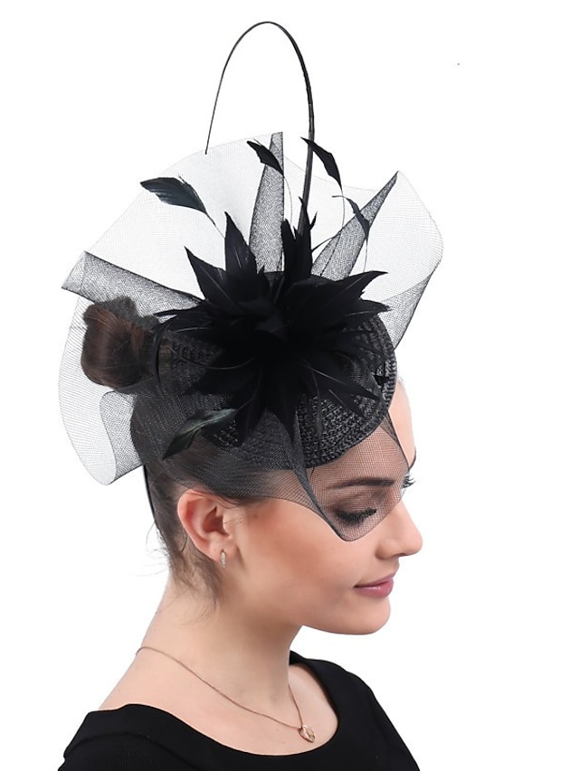  Fascinators Straw Tea Party Kentucky Derby Horse Race Ladies Day Vintage Elegant Retro With Feather Tulle Headpiece Headwear