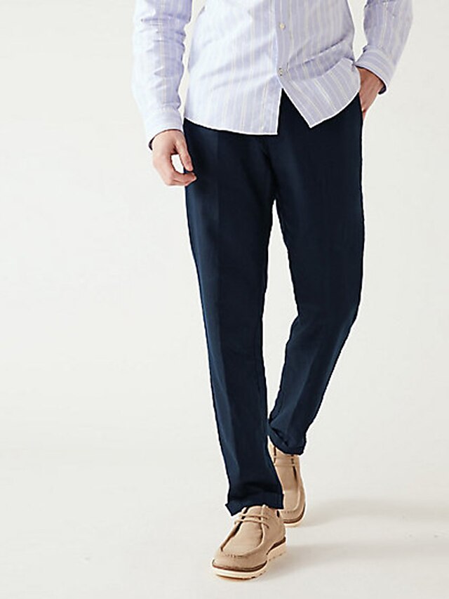 Men's Linen Pants Trousers Summer Pants Beach Pants Front Pocket