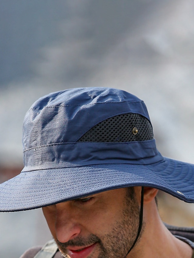 Men's Bucket Hat Sun Hat Fishing Hat Boonie hat Hiking Hat Black Navy