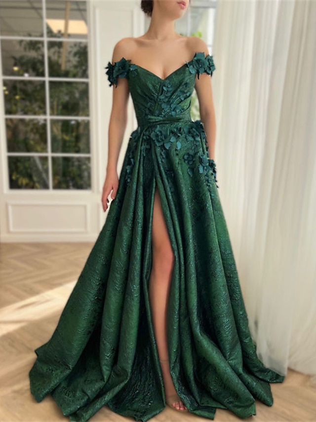 A-Line Prom Dresses Floral Dress Wedding Guest Wedding Party Evening Dress main image 0