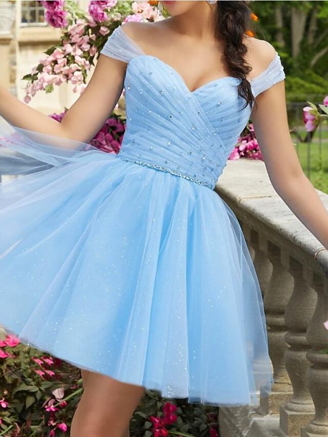 ALine Cocktail Dresses Sparkle & Shine Dress Cocktail Party Short / Mini Short Sleeve