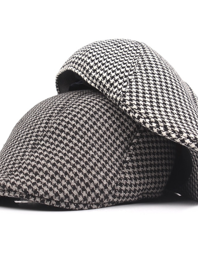 Béret Vintage Homme Kaki Foncé Avec Broche Tête De Mort - Casquette Plate Réglable