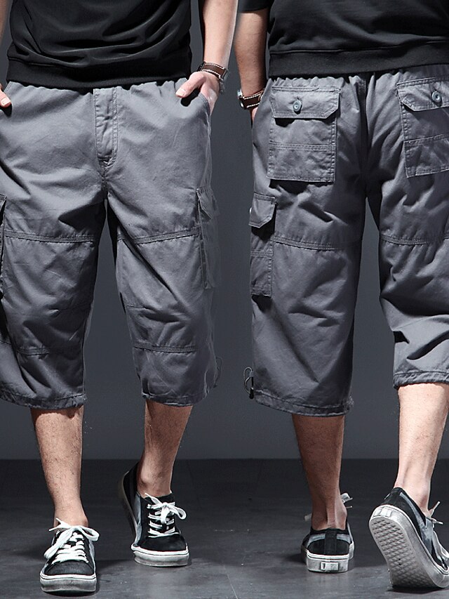 Men's Chinos Work Pants Summer Shorts Parachute Pants Capri Pants