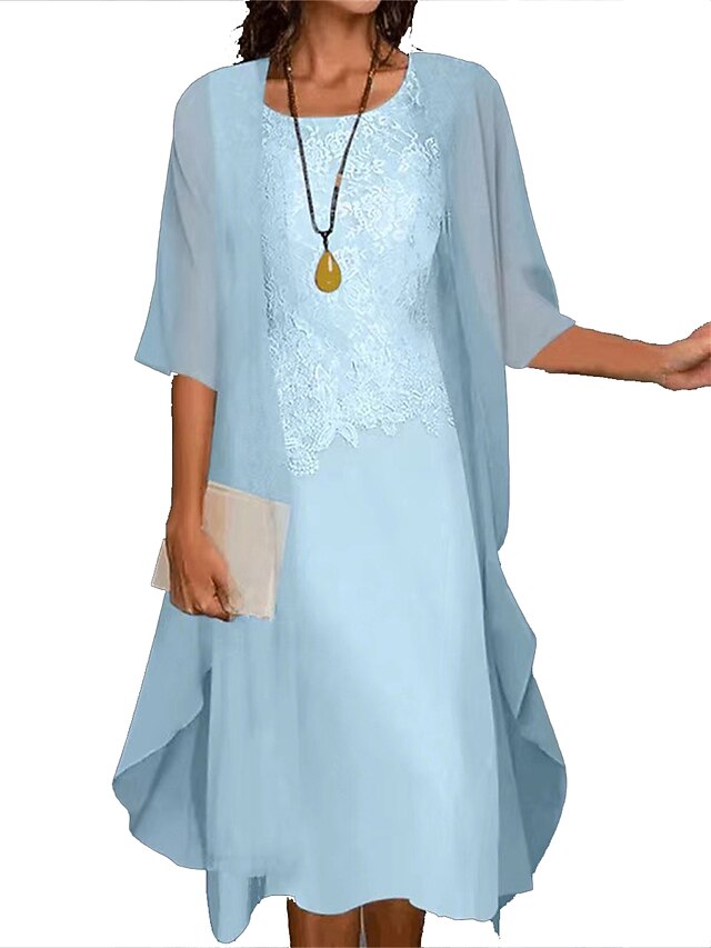 Women's Two Piece Dress Set Casual Dress Lace Dress Outdoor Daily