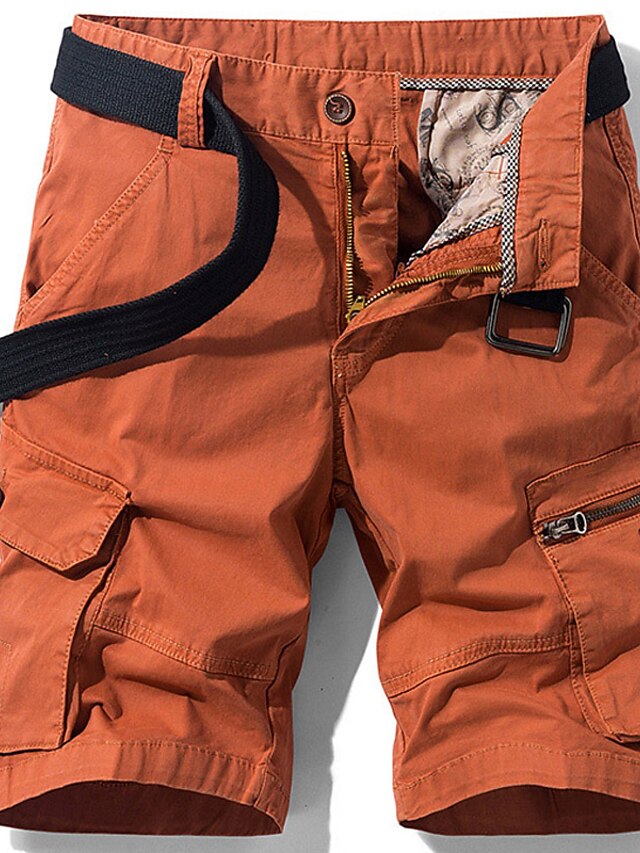 Men's Cargo Shorts Shorts Zipper Pocket 6 Pocket Plain Comfort Outdoor