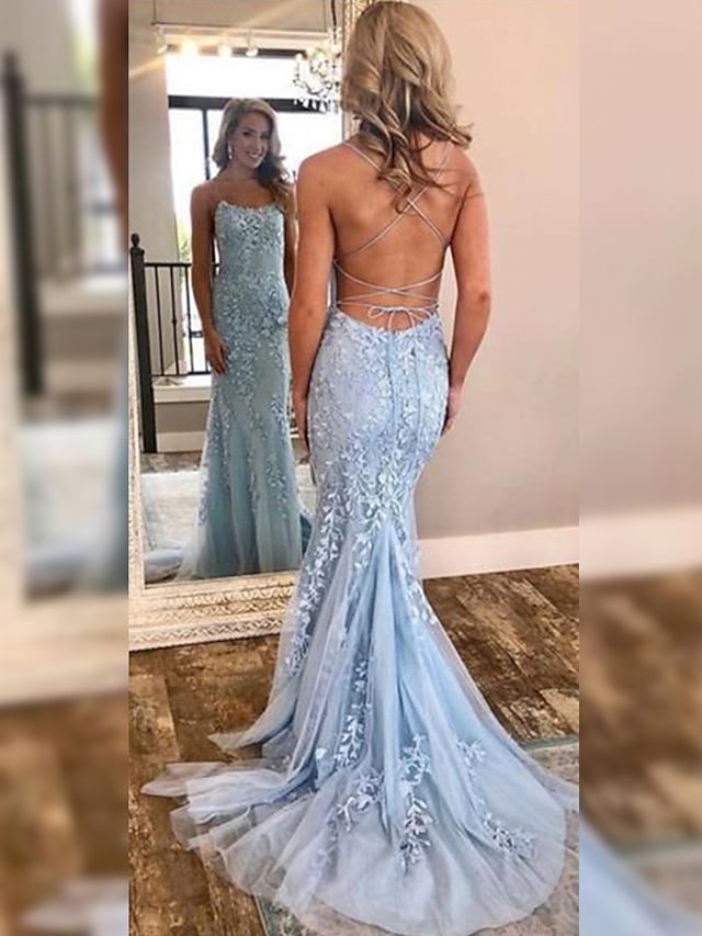 Mermaid / Trumpet Prom Dresses Open Back Dress Prom Wedding Party Court